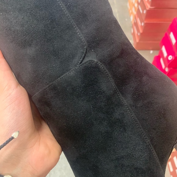 Knee High Block Heel Boots in Black Faux Suede VEGAN 8.5/9 - Picture 7 of 9